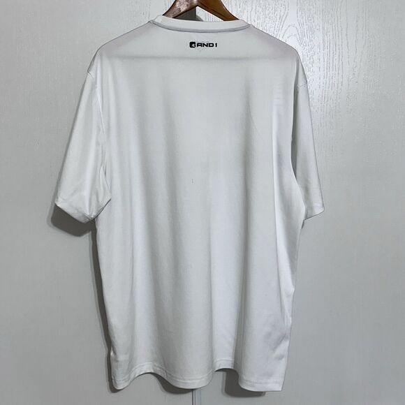Vintage AND1 Basketball Logo T-Shirt White And Gray 90s Y2K Large - Picture 4 of 14